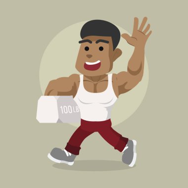 Afrika vücut geliştirmeciydi taşıma ağırlığı yürüyüş