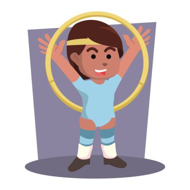 Afrikalı kadın Hoola hoop holding