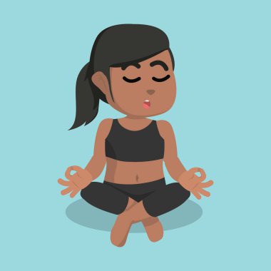 Afrikalı kız Yoga meditasyon