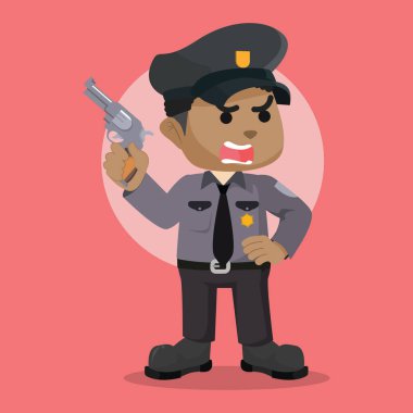 Afrika polis memuru holding silah