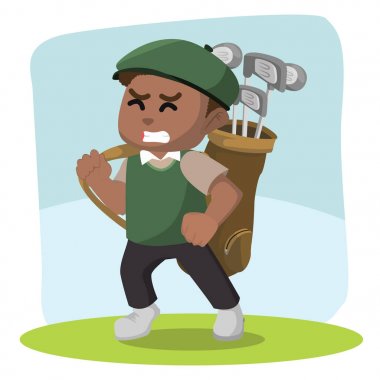 Afrika golf oyuncu Golf çanta taşıyor