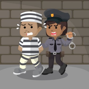 bir mahkumu yakalamak Afrika polis kadın