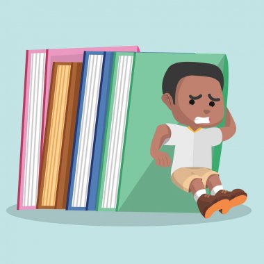 Afrikalı Çocuk dev kitap tutun