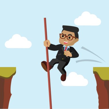 Afrika işadamı uçurumun geçiş