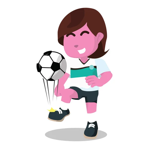 Rosa Jugador Fútbol Femenino Malabares — Vector de stock