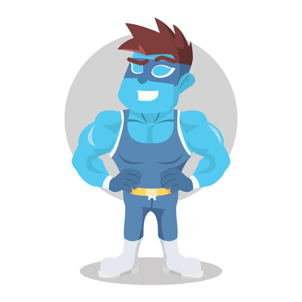 blue wrestler illustration design