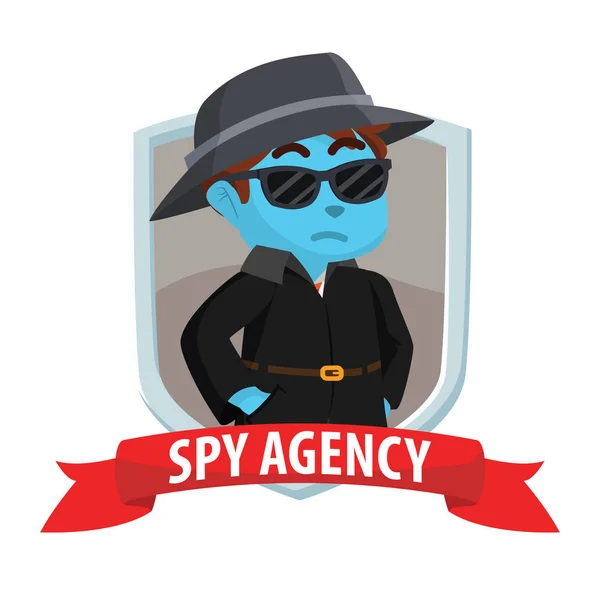 Blue Spy Agency Emblem Banner — Stock Vector