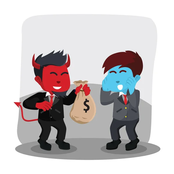 Κακό Κόκκινο Επιχειρηματίας Προσφέρει Χρήματα Μπλε Επιχειρηματία — Διανυσματικό Αρχείο