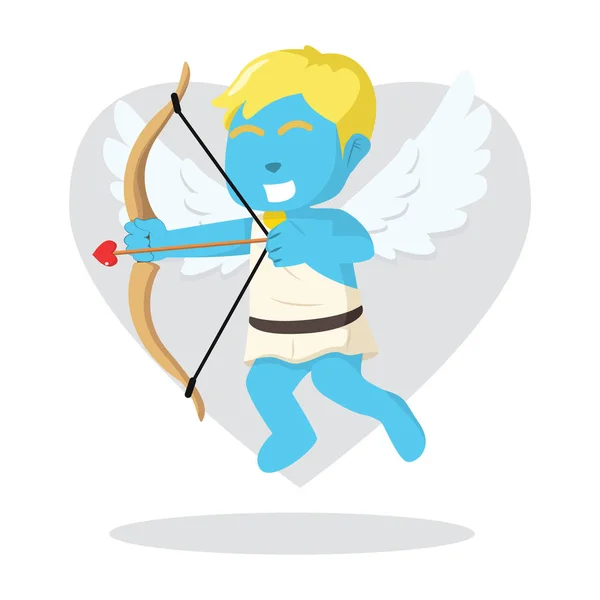 Blauwe Jongen Cupid Illustratie — Stockvector