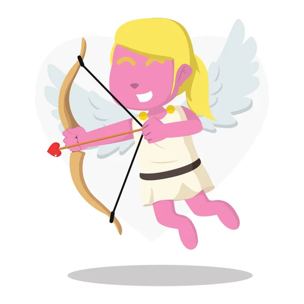 Pink Cupid Girl Illustration Design — Stock Vector