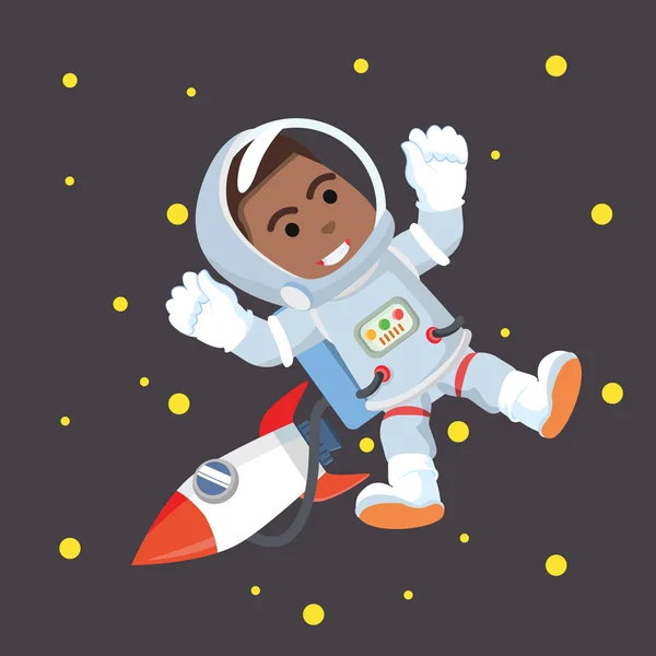 Astronauta Africano Nello Spazio — Vettoriale Stock