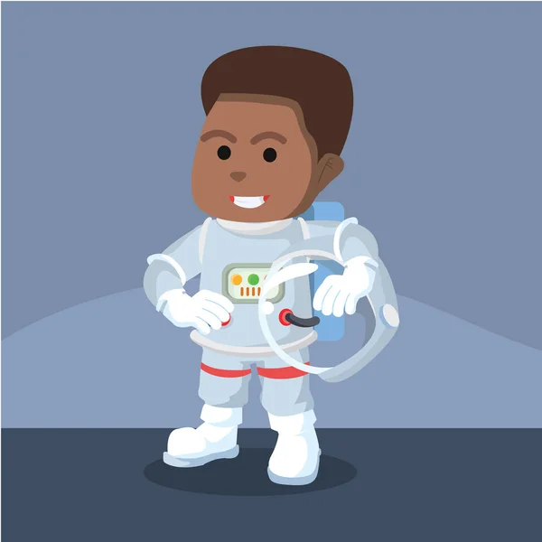 Afrikanska Astronaut Bort Sin Hjälm — Stock vektor