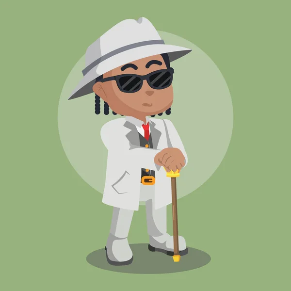 Africano Mafia Chico Ilustración — Vector de stock