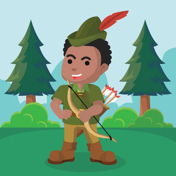 African Robin Hood Standing Pose — Stock Vector