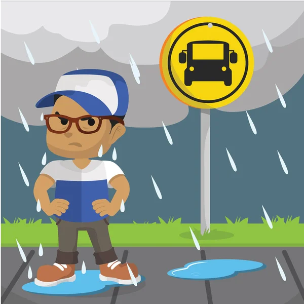 Afrikalı Çocuk otobüs beklerken rahatsız