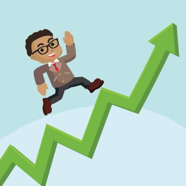 Afrika işadamı grafik kadar çalışan