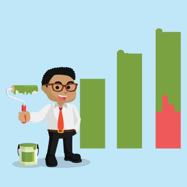 Afrika işadamı bir grafik diyagramı yeniden