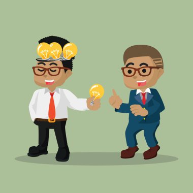 Afrika işadamı paylaşım ampul