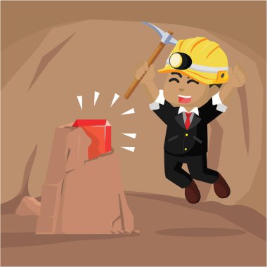 Afrika iş adamı bulmak bir yakut mağarada