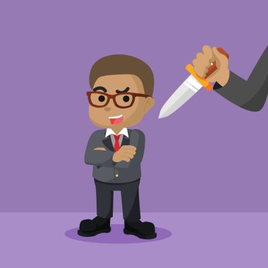 bıçak ile el ile Afrika iş adamı