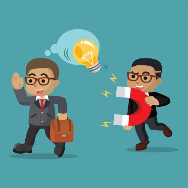 Afrika işadamı diğer işadamı ampul çalmak