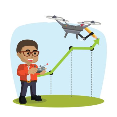Grafik Raising dronu kullanarak Afrika iş adamı
