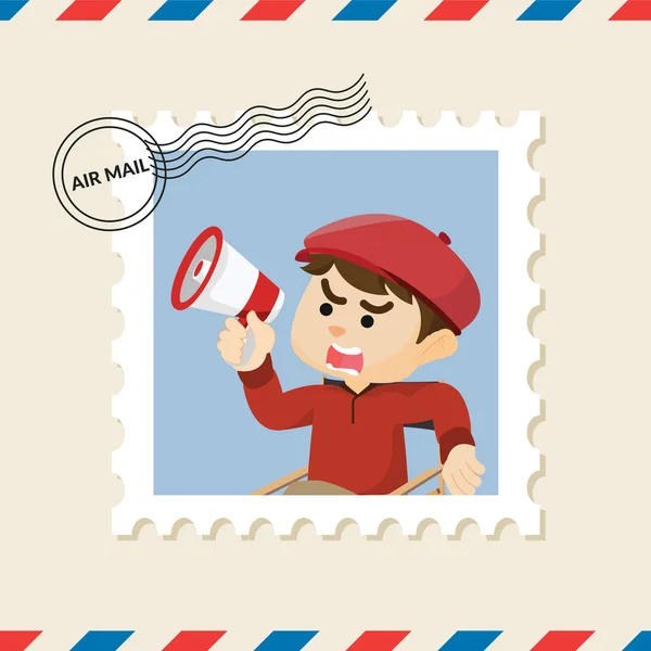Film Director Postzegel Lucht Mail Envelop — Stockvector