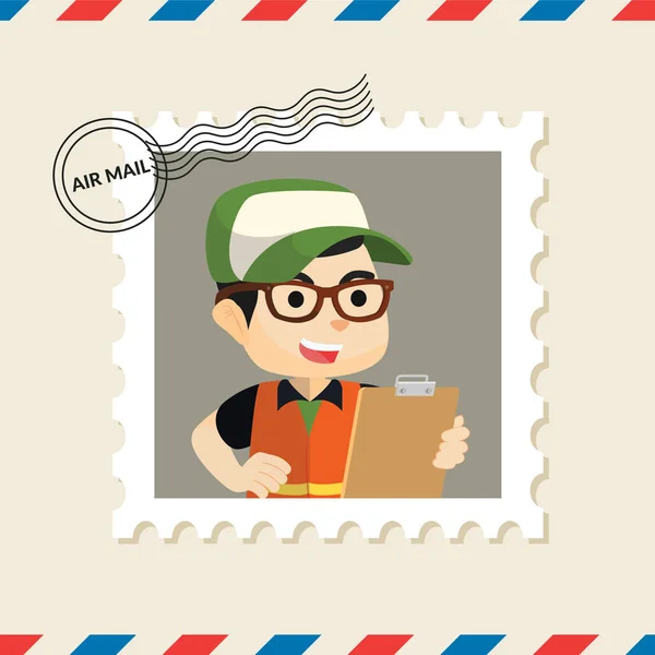 Carimbo Postal Correio Postal Envelope Correio Aéreo — Vetor de Stock