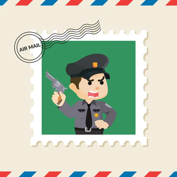 警察空気メールの封筒の切手 — ストックベクタ