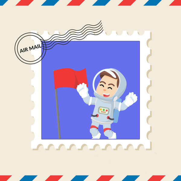Astronaut postage stamp on air mail envelope