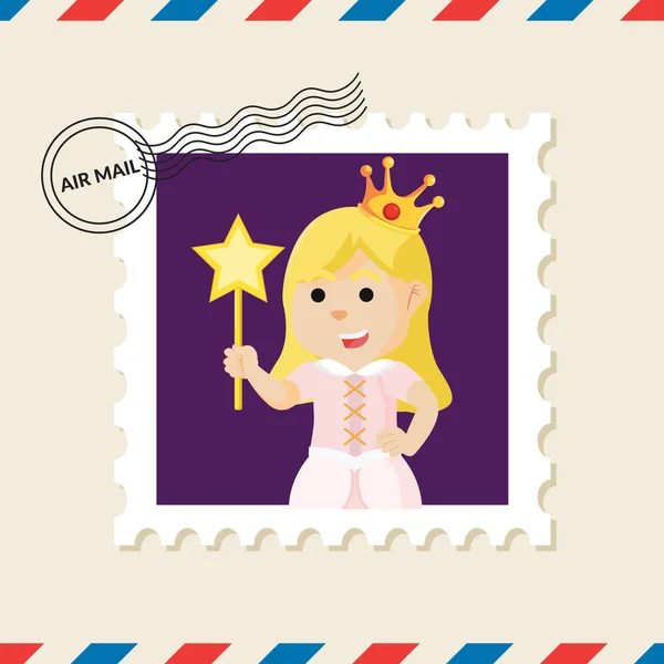 Βασίλισσα Γραμματόσημο Στον Φάκελο Αλληλογραφίας Αέρα — Διανυσματικό Αρχείο
