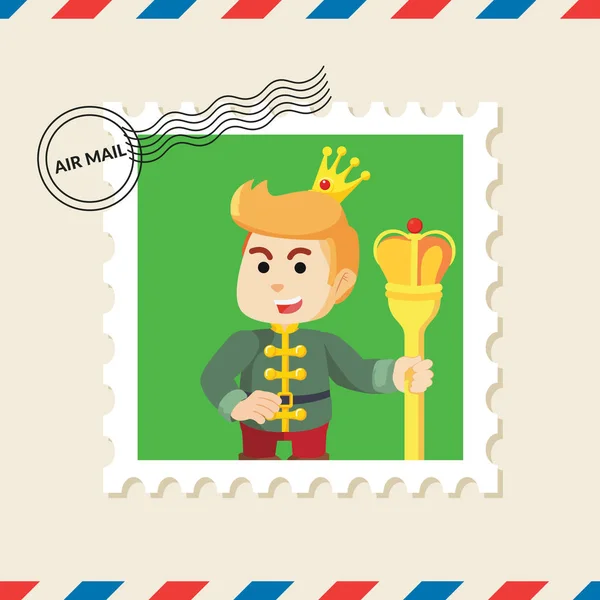 Sello Postal King Sobre Correo Aéreo — Vector de stock