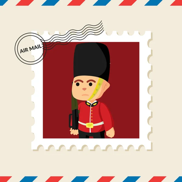 皇家卫兵邮票在航空信件信封 — 图库矢量图片