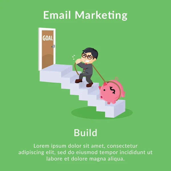 Email Marketing Construir Descrição Negócio —  Vetores de Stock