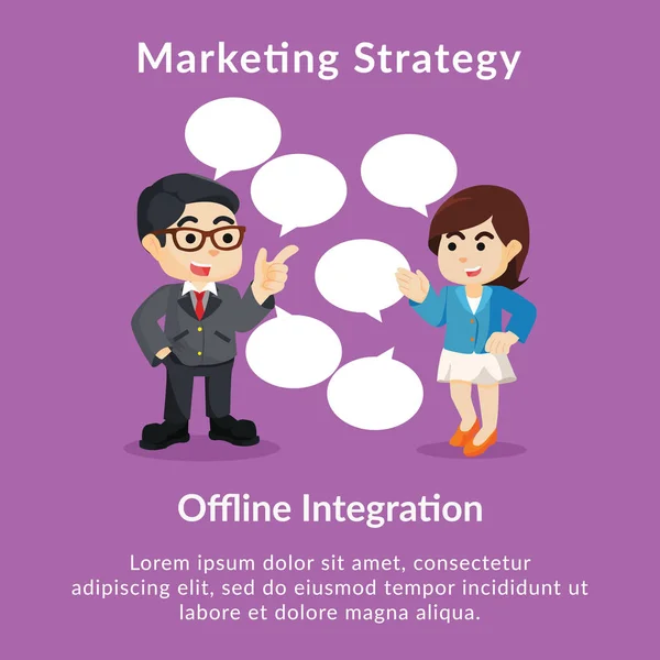 Strategia Marketing Offline Integrazione Descrizione Del Business — Vettoriale Stock