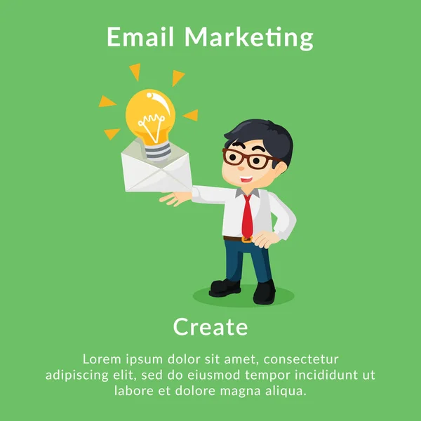 Email Marketing Create Business Description — Stock Vector