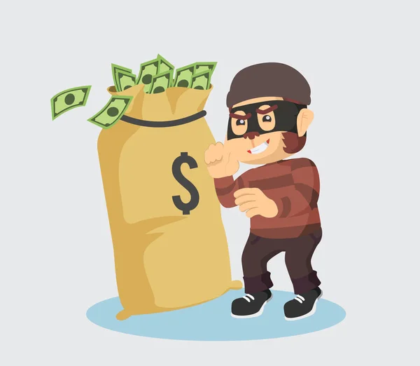 Money Thief Monkey Vector Illustration — Stock Vector