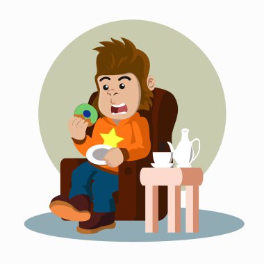 Goriller çörek yer ve kahve içerler.