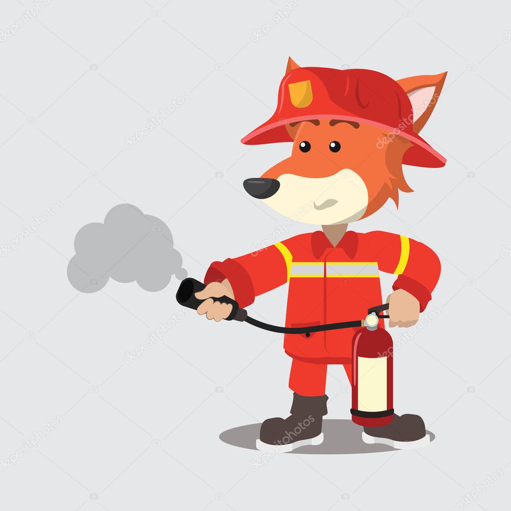 firefighter fox vector illustration design