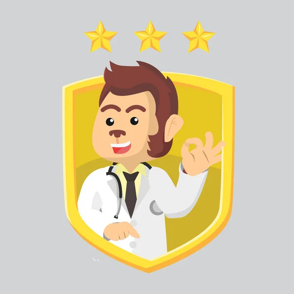 Lekarz Małpa Logo Wektor Ilustracji — Wektor stockowy