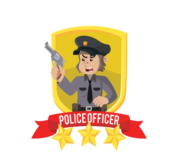Мужчина Полицейский Горилла Эмблеме Щита — стоковый вектор