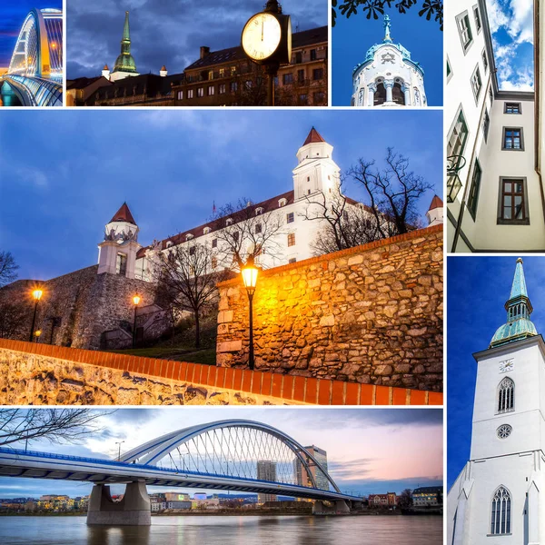 Kollázs, Pozsony, Szlovákia fővárosa — Stock Fotó