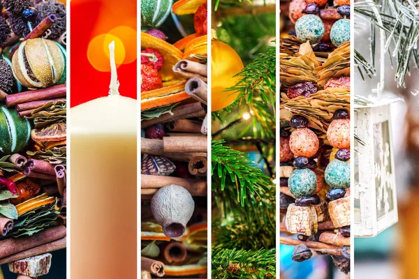 Mixture of different Christmas theme pictures types — Stock Photo, Image