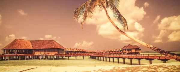 View of the coast of tropical island in Indian ocean with water — Stock Photo, Image