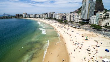 Top View of Umbrellas in a Copacabana Beach, Rio de Janeiro, Brazil clipart