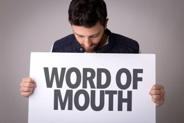 paper with sign word of mouth clipart