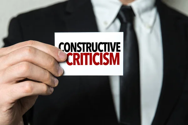 Karta z znak konstruktywnej krytyki — Zdjęcie stockowe
