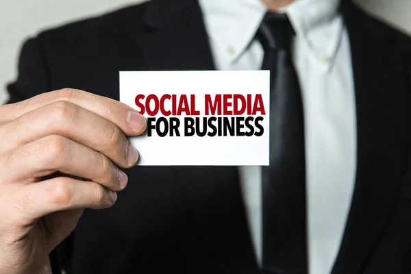 Tarjeta con signo de redes sociales para los negocios — Foto de Stock