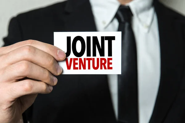 Card with sign joint venture — Stock Photo, Image