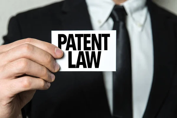 Card with sign patent law — Stock Photo, Image